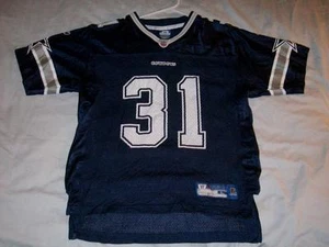 Roy Williams 31 Dallas Cowboys NFL Blue Reebok Scr Print Boy's Large 14-16 used - Picture 1 of 2