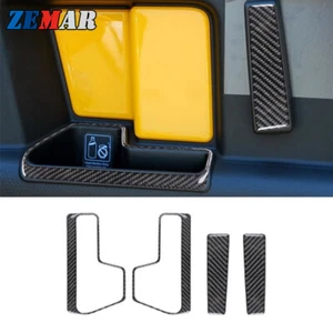 Carbon Fiber Rear Door Handle Storage Box Cover Trim For Toyota FJ Cruiser 07-14 - Foto 1 di 12