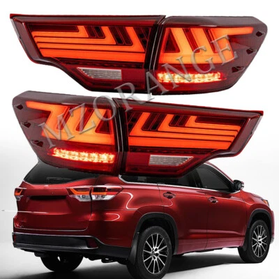 Luz trasera LED luz trasera freno señal dinámica para Toyota Highlander 2014-2019 Foto 1 de 4