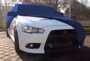 Vollgarage Schutzdecke indoor blau mit Spiegeltaschen für Mitsubishi Lancer - Picture 1 of 2