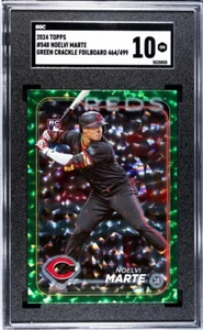 2024 Topps Series 2 Noelvi Marte Green Crackle Foilboard /499 RC #548 SGC 10  - Picture 1 of 2