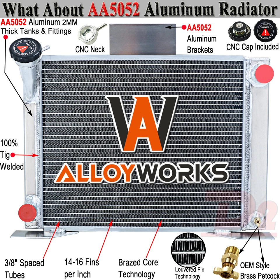 4 行铝制散热器适用于 1982 - 1994 年 1991 年福特 Ranger 皮卡车 V8 MT — 第 1/4 张图片