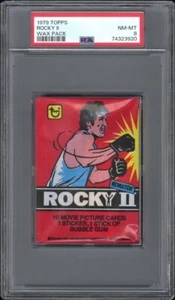 1979 TOPPS ROCKY II WACHSPACKUNG - SYLVESTER STALLONE - PSA 8 NM-MT nur 3 höher - Bild 1 von 2