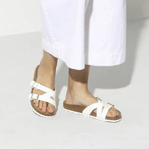 Sandalias Birkenstock Yao 41 estrechas lacadas blancas charol blanco 1016353 NUEVO - Imagen 1 de 10