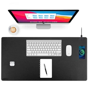 Wireless Charging Desk Mat with Desk Pad for Desktop Charging Large Mouse Pad - Picture 1 of 5