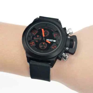 Herren Chronograph Quarzuhren Silikonband Wasserdicht Kalender Armbanduhr - Bild 1 von 13