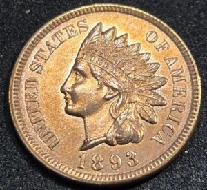 1893 Indian Head Penny - Uncirculated Red - Picture 1 of 5