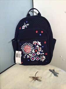 Vera Bradley Small Backpack in Classic Navy embroidered 26948 219