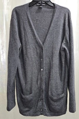 Cárdigan largo para mujer 100 % gris cachemir de otoño cachemir talla M venta al por menor $250+ Foto 1 de 4