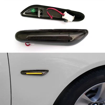 LED Seitenblinker getönt für BMW X1 X3 E81, E82, E87, E88 E60,E61 E90 E91 Mit E - Bild 1 von 4