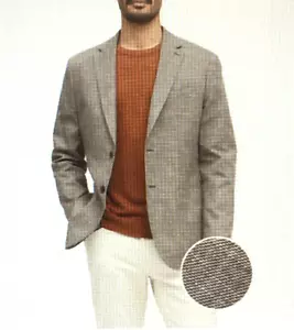 Banana Republic Sports Coat Blazer Jacket Men's 40R Slim Fit Cotton Blend Taupe - Picture 1 of 13