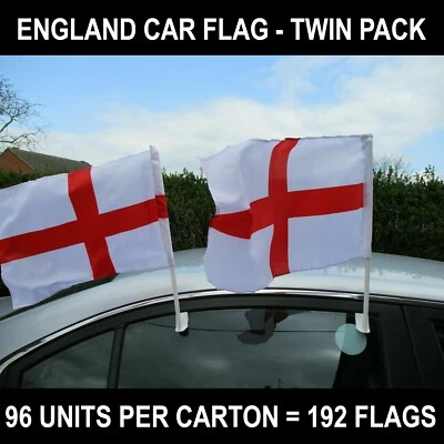 192x St Georges England Car Flags Football Rugby Olympics Sport WHOLESALE JOBLOT - Image 1 of 4