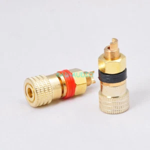 Conector de enchufe banana chapado en oro 2 piezas cable poste de unión altavoz audio hágalo usted mismo amplificador - Imagen 1 de 4