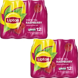 Lipton Iced White Tea Raspberry, 16.9 fl.oz., 24 pk. - Picture 1 of 3