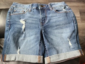 SO Girls Bermuda Mid Rise Jean Shorts NEW w Tags Size 10 Adjustable Waist Jeans - Picture 1 of 10