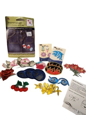 20 Sew Iron on Embroidered Patches Cute!! Flowers Dolphins - Image 1 of 4
