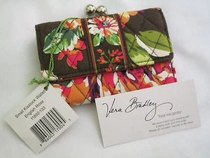 Vera Bradley ENGLISH ROSE SMALL KISSLOCK CLUTCH Wallet COIN for Purse TOTE  NWT - Picture 1 of 4