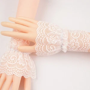 1Pairs Arm Covers Black White Lace Elastic Arm Sleeves Faux Sleeves \ - Picture 1 of 19