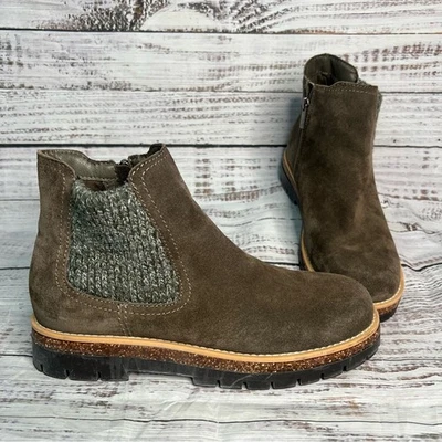 Earth Women's 9 ET Aydin Bootie Dark Green Suede Ankle Boots Lug Sole Fall - Imagem 1 de 4