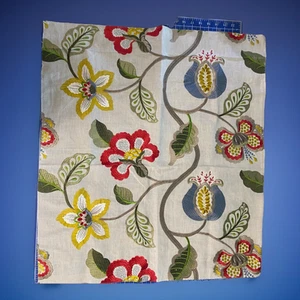 Embroidered Colefax & Fowler Fabric Sample Floral 27"x28.5" orig. $210 yd. - Picture 1 of 2