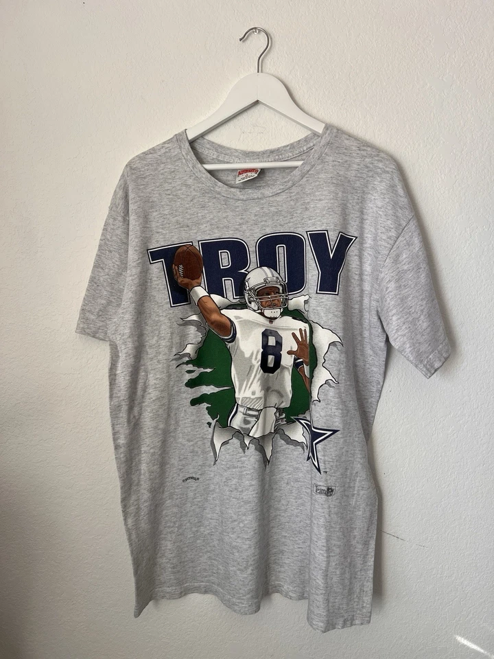 NFL Troy Aikman Camiseta Grande QB Dallas Cowboys Nuez moscada Super Bowl Fútbol De Colección XL Foto 1 de 4