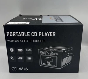 CD-W16 Tragbarer CD Player mit Kassettenrekorder | Bluetooth, USB, AUX, TF Karte. - Bild 1 von 6