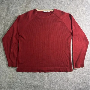 Vintage Quiksilver Sweater Adult Large Red Knit Ribbed Pullover Surf Y2K Mens - Picture 1 of 7