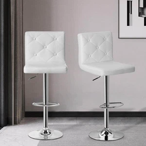 VECELO Bar Stools Set of 2 with Back, Adjustable Counter Height Bar Stools with - Picture 1 of 10