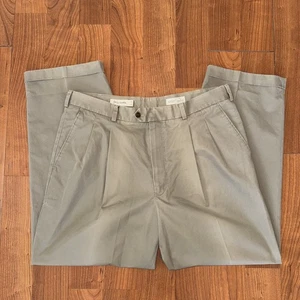 John W. Nordstrom 38x30 Classic Pleated Khaki Slacks Wrinkle Free Supima Cotton - Picture 1 of 8