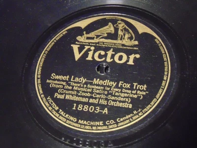 PAUL WHITEMAN VICTOR 78RPM RECORD 18803 SWEET LADY / SAY IT WITH MUSIC - Image 1 of 2
