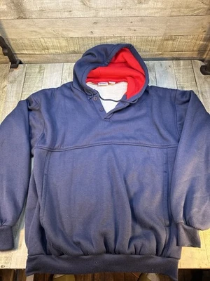 Sudadera con Capucha Pullover MacGregor Vintage Azul Rojo Forrada Retro Estilo Años 80 Talla M Foto 1 de 4