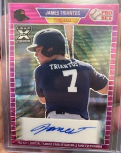 James Triantos 2021 Pink Wave Leaf Pro Set Automático/15 PA-JT1 RC Autógrafo Cubs - Imagen 1 de 2