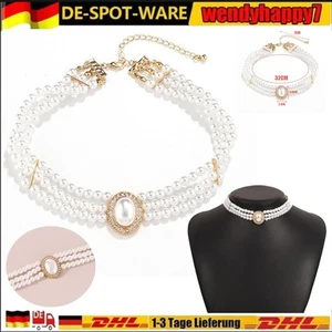 Trachten Perlen Hals Kette Collier Mode Schmuck Hals Band Für Party-Hochzeits - Bild 1 von 16