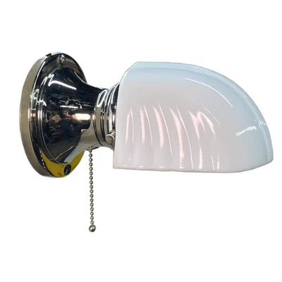 Art Deco Bathroom Wall Sconce in Polished Nickel with Pullchain Switch #2525 - Image 1 of 4