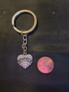 SILVER TONE HEART TEACHER KEYCHAIN - Picture 1 of 2