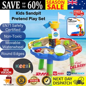 Keezi Kids Sandpit Toys Outdoor Beach Sand Pit Water Children Play Set Toddler - Picture 1 of 13