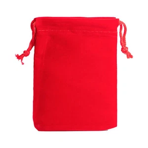 10 Pequeñas Bolsas de Terciopelo Cordón Joyería Moneda Bolso de Terciopelo Boda 3"" x 4,25"" Rojo - Imagen 1 de 3