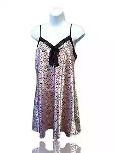 Morgan Taylor Sz S Satin Babydoll, Pink/Black Polkadot. NS-20 - Picture 1 of 7