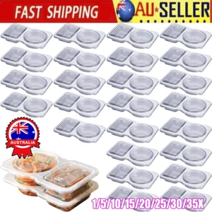 Reusable Snack Pack Containers 2 Compartments, Snack Pots With Lids Up to 35Pcs - Picture 1 of 26