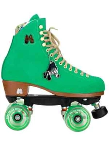Patines Moxi Lolly Verde Manzana Cuero Gamuza Cuádruple Moda - Imagen 1 de 3