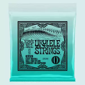 Ernie Ball P02326 Corde Ukulele da concerto/soprano in nylon con estremità a sfera - Nero - Foto 1 di 1
