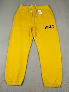 For Every Living Thing Pants Mens XL Yellow Felt Comber Terry Sweatpants Jogger - Picture 1 of 8