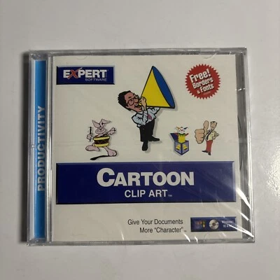 Cartoon Clip Art PC CDROM Windows 95 *New Sealed* - Image 1 of 2