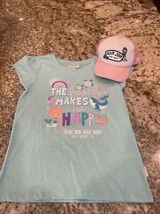 New Ron Jon Surf Shop Key West Lot Short Sleeve  Shirt 9/10 and Pink Hat
