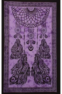 ZEST FOR LIFE PURPLE DREAMCATCHER TAPESTRY 100% COTTON 52X80- WALL HANGING - Picture 1 of 1