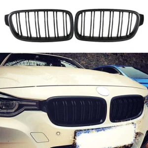 Auto vorne Niere Kühlergrill Fit BMW F30 F31 F35 3er Limousine 12-14 Mattschwarz - Bild 1 von 6