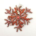 Heidi Daus Sea Folly Coral Designed Crystal Pin Nwt