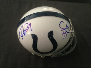 FRANK RICH/CHRIS BALLARD AUTOGRAFO MINI CASCO INDIANAPOLIS COLTS - Foto 1 di 3