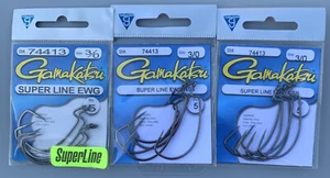 3 paquetes de ganchos Gamakatsu Superline EWG 3/0 74413 - Imagen 1 de 1