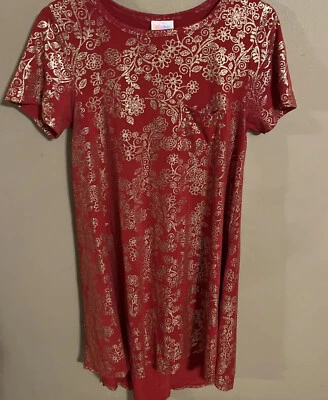 VESTIDO DE FIESTA HI LO ESTAMPADO METÁLICO CARLY CARLY rojo y dorado para mujer - talla XS Foto 1 de 4